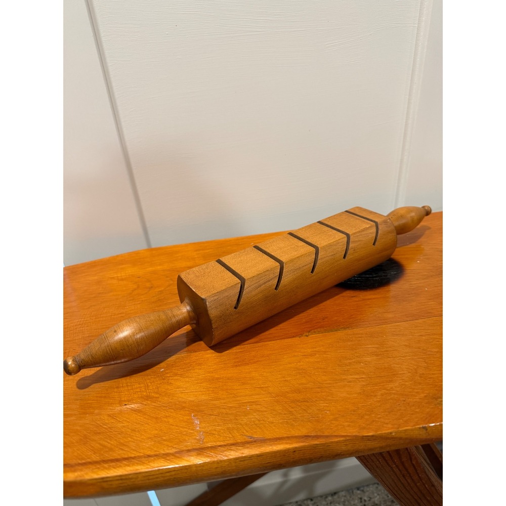Vintage Wooden Rolling Pin Recipe Holder Farmhouse Kitchen Counter Decor 20 Inch
